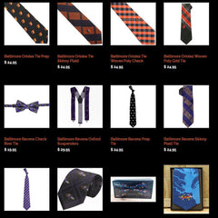 Baltimore Maryland Orioles Ravens Ties Bow Ties &amp; More