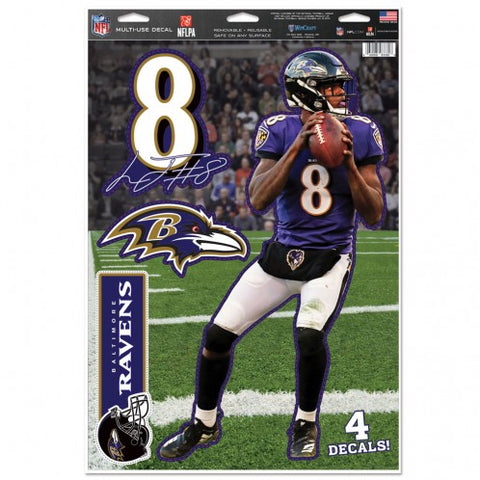 Baltimore Ravens Multi-Use Decal 11" x 17" Lamar Jackson