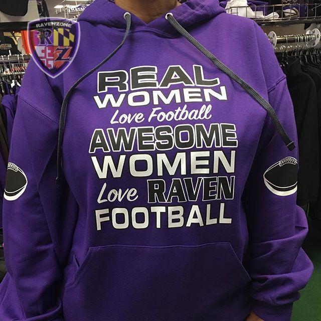 Real Women Footballs Sleeves Ravens Purple Hoody