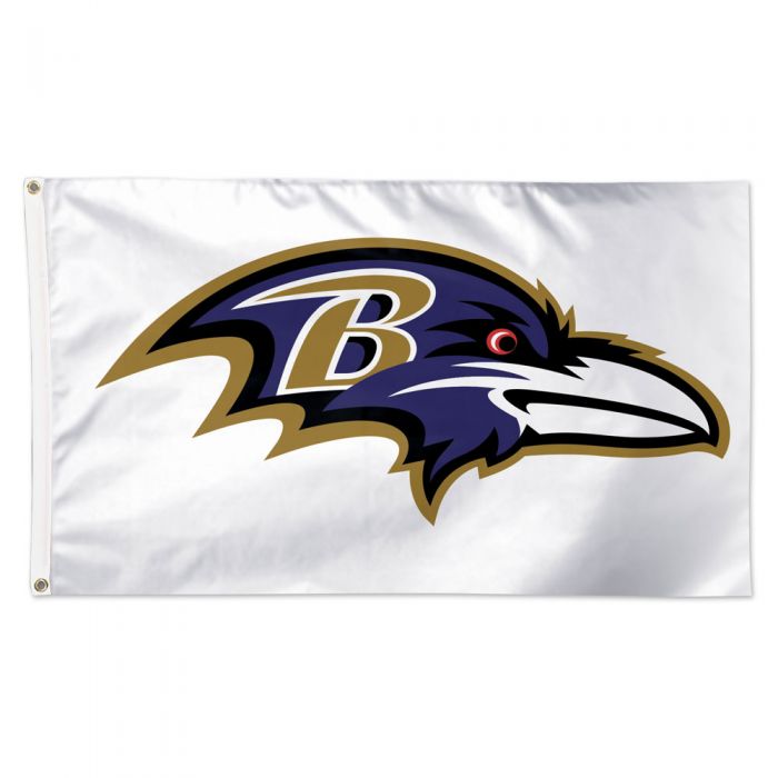 Baltimore Ravens Flag - Deluxe 3' X 5' White