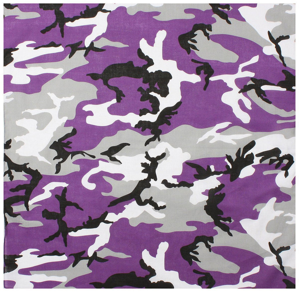 Baltimore Ravens Purple Colored Camo Bandana 22 x 22 Inches