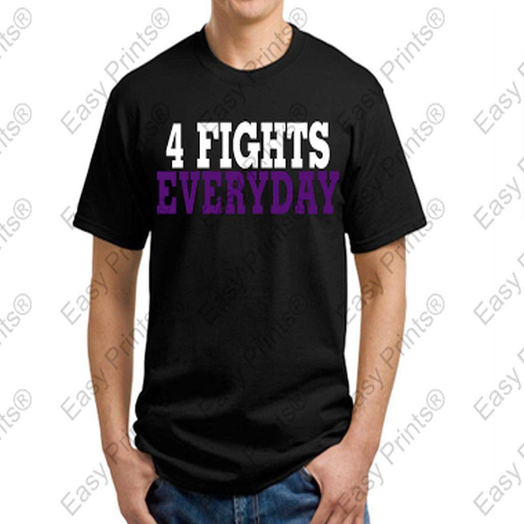 Ravens 4 Fights Everyday Black Motivational T-Shirt