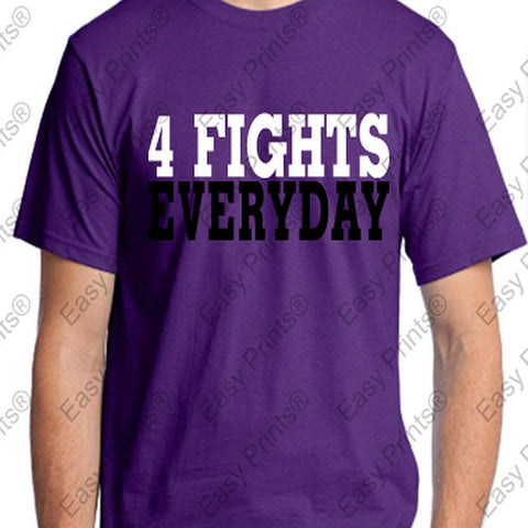 Ravens 4 Fights Everyday Purple Motivational T-Shirt