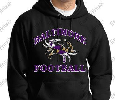 Baltimore Football Crab Ravens Black Hoody