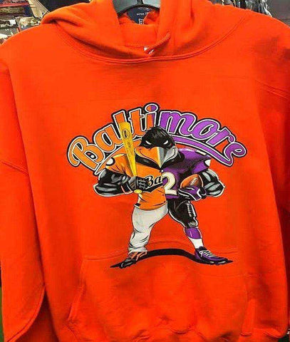 Beast of The East Baltimore Ravens Orioles Orange Adult Hoody