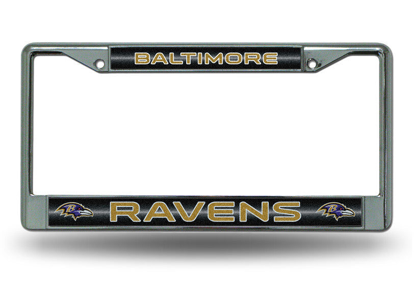 Baltimore Ravens Bling Chrome Auto License Plate Frame