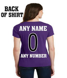 Custom All Women Are Created Equal Ravens Ladies V T-Shirt Purple