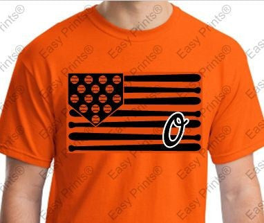 Baltimore Orioles O Bat Flag Tshirt