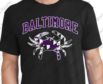 Baltimore Ravens Colors Md Flag Crab Tshirt