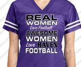 Custom Real Women Love Ravens Football Sport-Tek Ladies Jersey