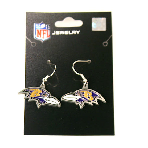 Baltimore Ravens Earrings - Silver Dangle