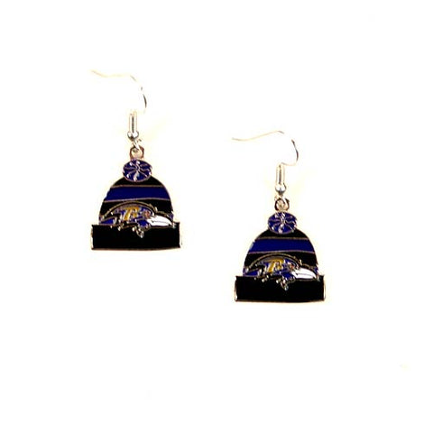 Baltimore Ravens Earrings - The KNITSTER Dangle Style