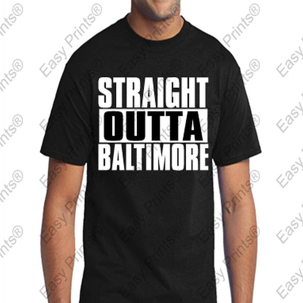 Custom Straight Outta Baltimore Maryland Black Gear Tees & Hoody