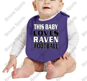 This Baby Loves Ravens Football Purple Bib