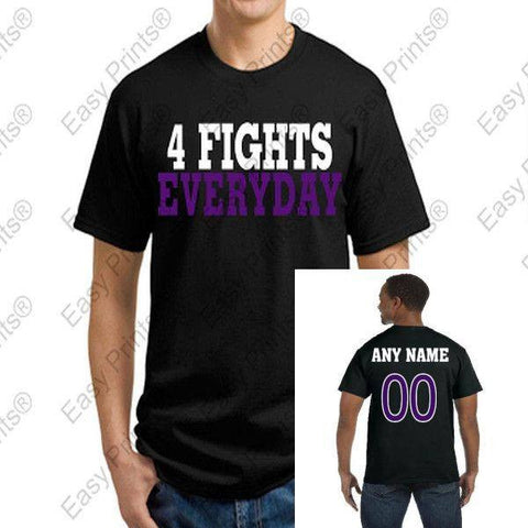 Custom 4 Fights Everyday Ravens Black T-Shirt