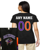 Custom Baltimore Maryland Flag Crab Ravens Orioles Colors Ladies V T-Shirt