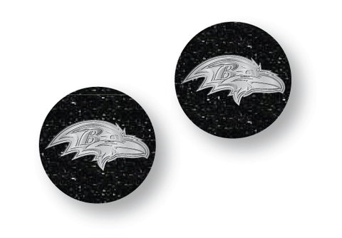 Baltimore Ravens Glitter Logo NFL Silver Post Stud Earrings