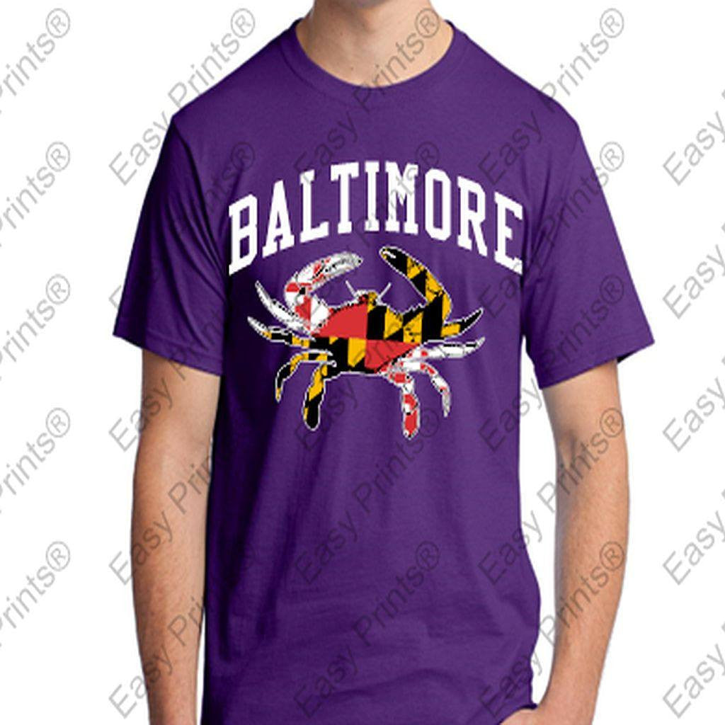 Baltimore Maryland Flag Ravens Purple Crab T-Shirt