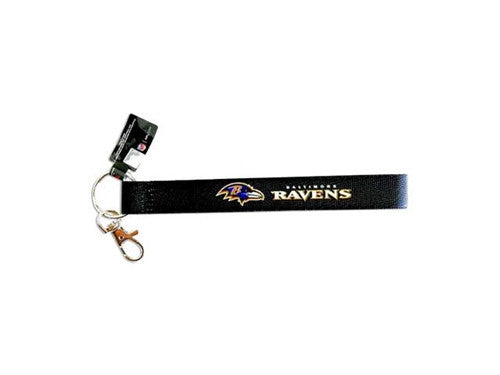 Baltimore Ravens Black NFL Wristlet Lanyard Key Ring