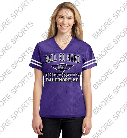 Ball So Hard University Baltimore Football Fan Sport-Tek Ladies Jersey