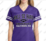 Ball So Hard University Baltimore Ravens Fan Sport-Tek Ladies Jersey