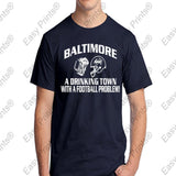 Baltimore A Drinking Town Ravens T-Shirt Choose Purple or Black