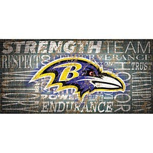 Baltimore Ravens Heritage Word Collage Sign