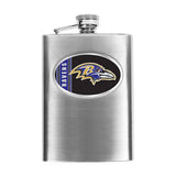 Baltimore Ravens 8oz Stainless Steel Hip Flask