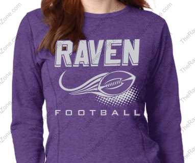 Ravens Football Glitter Print Ladies Purple Crew Sweatshirt