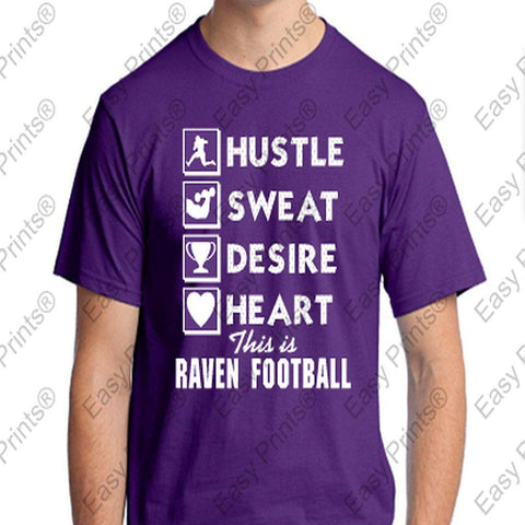 Hustle Sweat Desire Heart Baltimore Ravens Purple T-Shirt