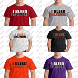 I Bleed Baltimore Orioles Ravens Tshirts 6 Great Colors to Choose From
