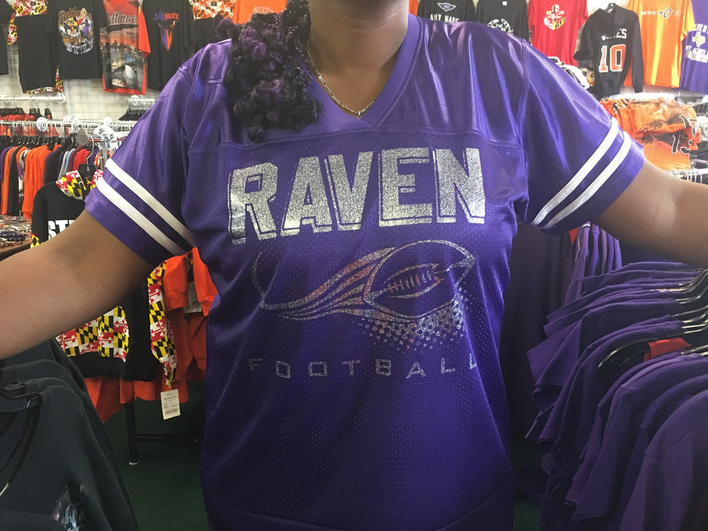 Ravens Football Purple Ladies Jersey Glitter
