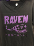 Ravens Football Ladies V Black with Purple Glitter Ink