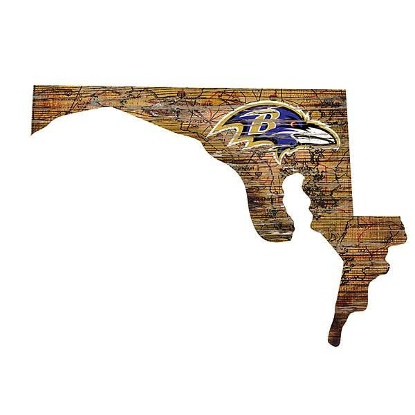 Baltimore Ravens State Cutout with Logo