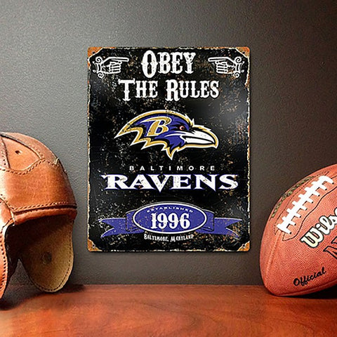 Baltimore Ravens Embossed Metal Sign
