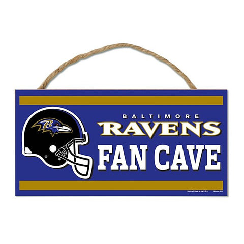Baltimore Ravens 5" x 10" Fan Cave Sign w/ Rope Sign