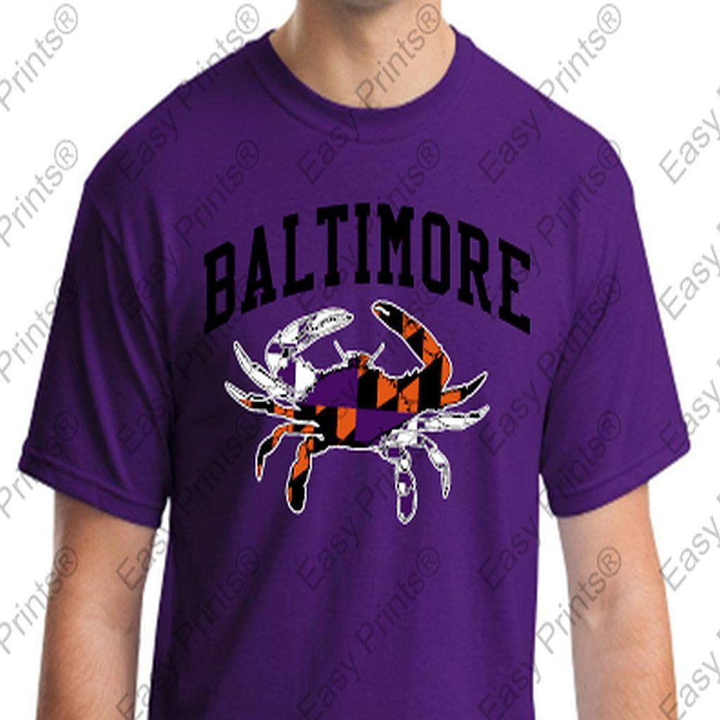 Baltimore Maryland Crab Orioles Ravens Colors Tshirt Purple