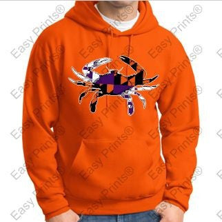 Baltimore Crab Ravens And Orioles Colors Orange Hoody