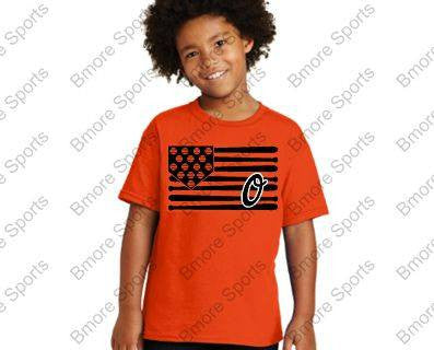 Orioles Bat Flag O Orange Kids Tshirt