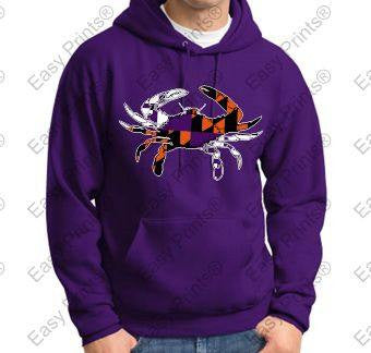 Baltimore Crab Ravens And Orioles Colors Purple Hoody