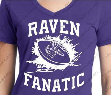 Ravens Fanatic Fan Ladies V Tshirt Purple