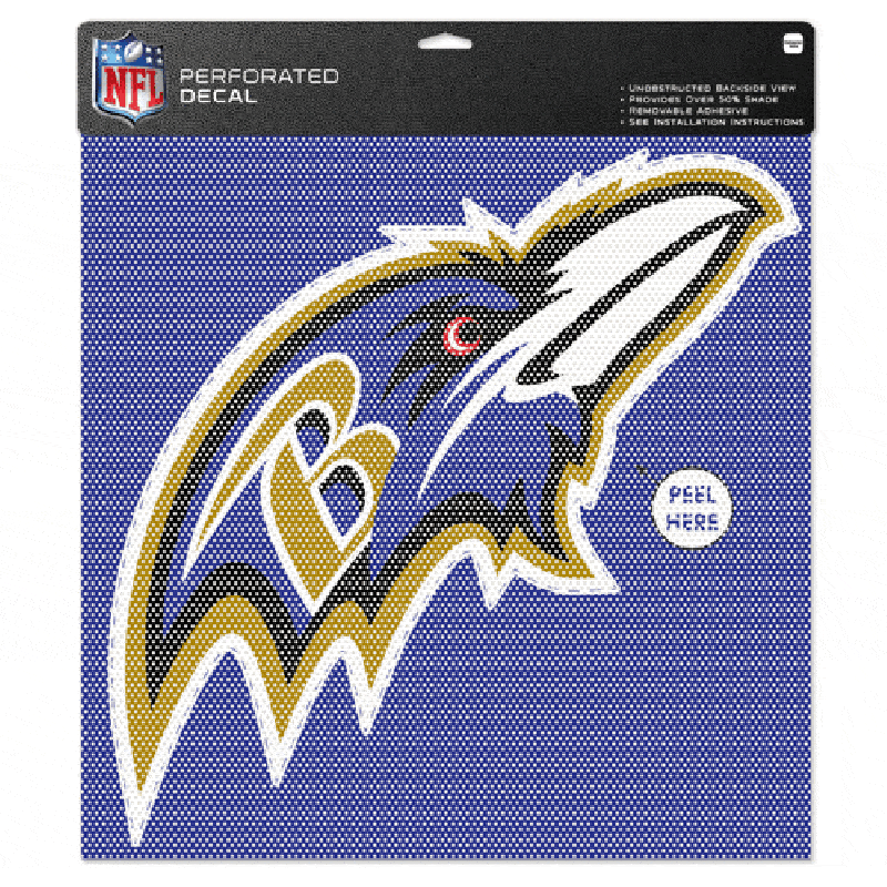 Baltimore Ravens 12" x 12" Perforated Decal