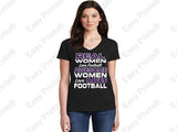 Real Women Love Football Ravens Ladies V T-Shirt