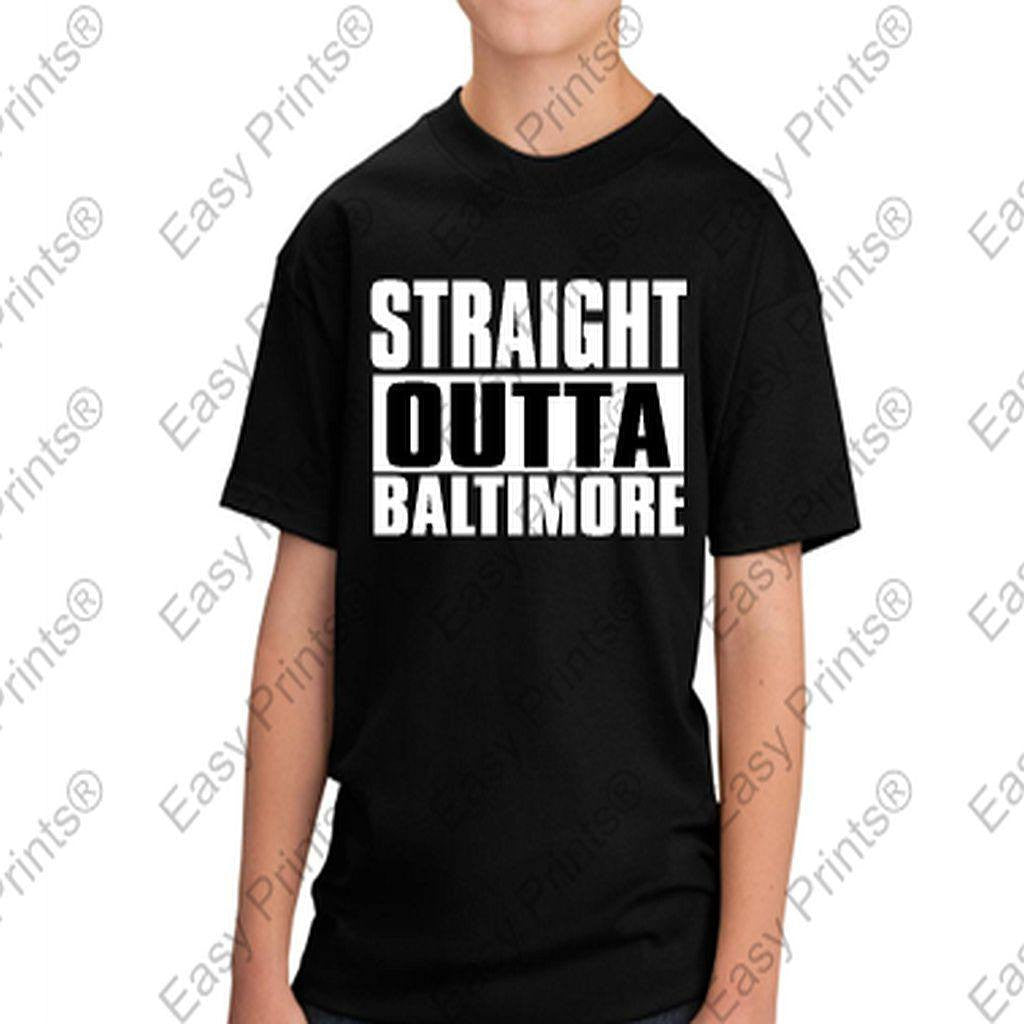 Kids Straight Outta Baltimore Maryland Black Tshirt