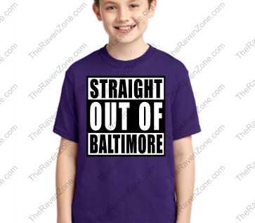 Straight Out Of Baltimore Kids Purple Tshirt