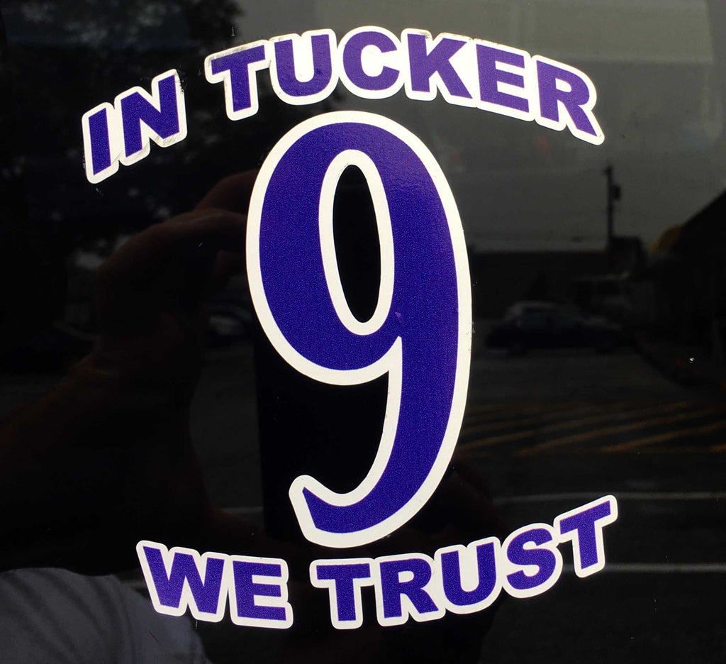 In Tucker We Trust 9 Car Window Decal