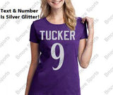 Baltimore Ravens Tucker 9 Glitter Bling Ladies Tshirt