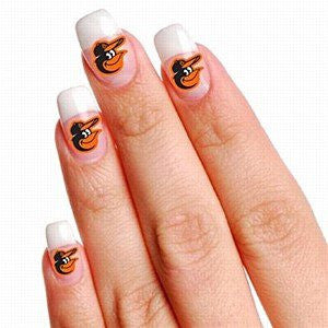 Baltimore Orioles Finger Nail Tattoos